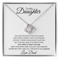"Unyielding Spirit Love Knot Necklace: A Message from Dad"