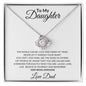 "Cherished Wisdom Love Knot Necklace: From Dad to Daughter"