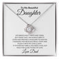 Lean On Me Love Knot Necklace From Dad - A Gift of Enduring Support for Your Daughter