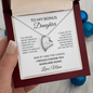 To My Bonus Daughter Necklace – Bonus Daughter Gift From Stepmom | Stepdaughter Necklace With Message Card | Forever Love Pendant, Blended Family Gift