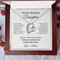 To My Bonus Daughter Necklace – Bonus Daughter Gift From Stepmom | Stepdaughter Necklace With Message Card | Forever Love Pendant, Blended Family Gift
