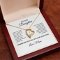 To My Daughter Necklace From Mom – Wherever You Go, My Love Goes Too | Forever Love Heart Pendant With Message Card | Keepsake Gift For Daughter
