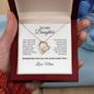 To My Daughter Necklace From Mom – Wherever You Go, My Love Goes Too | Forever Love Heart Pendant With Message Card | Keepsake Gift For Daughter