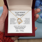 To My Bonus Daughter Necklace – Bonus Daughter Gift From Stepmom | Stepdaughter Necklace With Message Card | Forever Love Pendant, Blended Family Gift