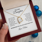 To My Daughter Necklace From Mom – Wherever You Go, My Love Goes Too | Forever Love Heart Pendant With Message Card | Keepsake Gift For Daughter