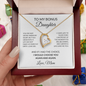 To My Bonus Daughter Necklace – Bonus Daughter Gift From Stepmom | Stepdaughter Necklace With Message Card | Forever Love Pendant, Blended Family Gift