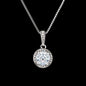 Eternal Hope halo pendant necklace close-up on a black background