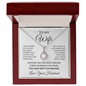 To My Wife necklace in the mahogany LED luxury gift box with the lid open