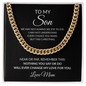 To My Son Necklace From Mom – Even When We Don't See Eye to Eye | Cuban Link Chain With Message Card