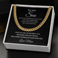 To My Son Necklace From Mom – Even When We Don't See Eye to Eye | Cuban Link Chain With Message Card