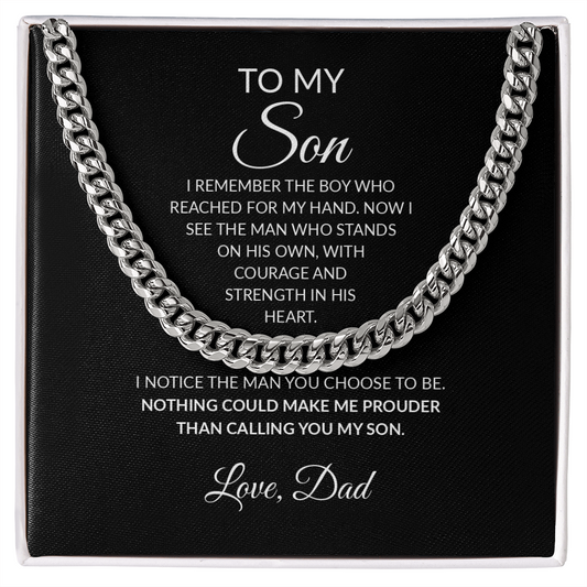 To My Son Cuban Link Necklace | Meaningful Gift from Dad