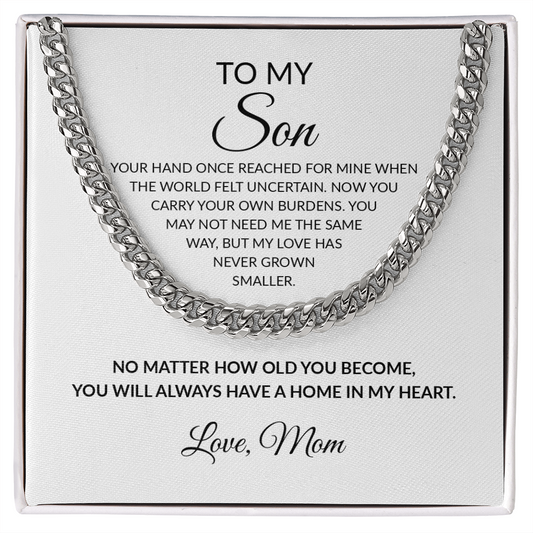Meaningful Gift for Son from Mother | Cuban Link Chain