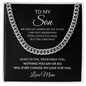 To My Son Necklace From Mom – Even When We Don't See Eye to Eye | Cuban Link Chain With Message Card