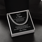 To My Son Necklace From Mom – Even When We Don't See Eye to Eye | Cuban Link Chain With Message Card