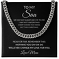 To My Son Necklace From Mom – Even When We Don't See Eye to Eye | Cuban Link Chain With Message Card
