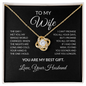 To My Wife Necklace From Husband – You Are My Best Gift – Heart Necklace With Message Card – Christmas Gift for Wife, Anniversary, Birthday