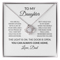 To My Daughter – You Can Always Come Home Love Knot Necklace From Dad