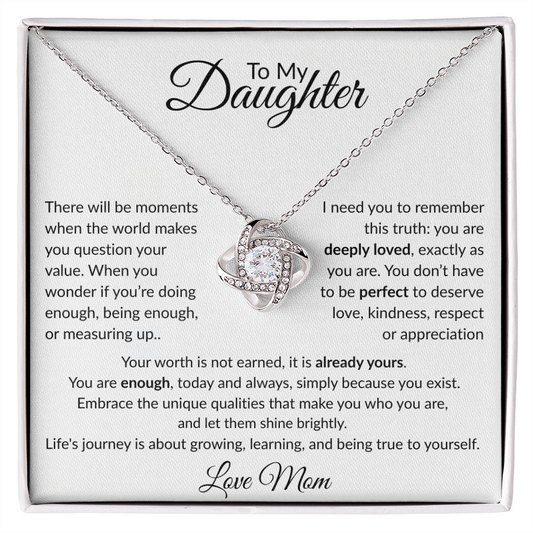 To My Daughter Necklace – You Are Enough & Always Loved