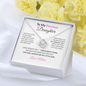 To My Precious Daughter Necklace From Mom – Love Knot Pendant With Message Card – Always My Little Girl Keepsake