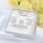 To My Beautiful  Daughter Necklace From Mom – Love Knot Pendant With Message Card – Braver Than You Know Gift for Daughter