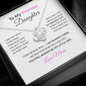 To My Precious Daughter Necklace From Mom – Love Knot Pendant With Message Card – Always My Little Girl Keepsake