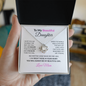 To My Beautiful  Daughter Necklace From Mom – Love Knot Pendant With Message Card – Braver Than You Know Gift for Daughter