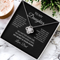 To My Daughter Necklace From Dad – My Heart Is Your Home – Love Knot Necklace With Message Card – Daughter Gift for Christmas, Birthday or Graduation