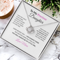 To My Precious Daughter Necklace From Mom – Love Knot Pendant With Message Card – Always My Little Girl Keepsake