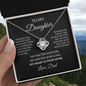 To My Daughter Necklace From Dad – My Heart Is Your Home – Love Knot Necklace With Message Card – Daughter Gift for Christmas, Birthday or Graduation