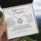 To My Beautiful  Daughter Necklace From Mom – Love Knot Pendant With Message Card – Braver Than You Know Gift for Daughter