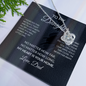 To My Daughter Necklace From Dad – My Heart Is Your Home – Love Knot Necklace With Message Card – Daughter Gift for Christmas, Birthday or Graduation