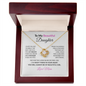 To My Beautiful  Daughter Necklace From Mom – Love Knot Pendant With Message Card – Braver Than You Know Gift for Daughter