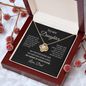 To My Daughter Necklace From Dad – My Heart Is Your Home – Love Knot Necklace With Message Card – Daughter Gift for Christmas, Birthday or Graduation