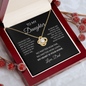 To My Daughter Necklace From Dad – My Heart Is Your Home – Love Knot Necklace With Message Card – Daughter Gift for Christmas, Birthday or Graduation