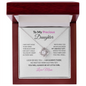 To My Precious Daughter Necklace From Mom – Love Knot Pendant With Message Card – Always My Little Girl Keepsake