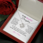 To My Beautiful  Daughter Necklace From Mom – Love Knot Pendant With Message Card – Braver Than You Know Gift for Daughter