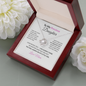 To My Precious Daughter Necklace From Mom – Love Knot Pendant With Message Card – Always My Little Girl Keepsake