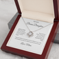 To My Bonus Daughter Necklace From Mom - Family Isn't Always Blood - Love Knot Necklace with Message Card, Gift for Bonus Daughter