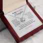 To My Beautiful  Daughter Necklace From Mom – Love Knot Pendant With Message Card – Braver Than You Know Gift for Daughter