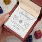 To My Bonus Daughter Necklace From Mom - Family Isn't Always Blood - Love Knot Necklace with Message Card, Gift for Bonus Daughter
