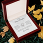 To My Bonus Daughter Necklace From Mom - Family Isn't Always Blood - Love Knot Necklace with Message Card, Gift for Bonus Daughter