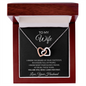 To My Wife Interlocking Hearts necklace in the mahogany LED luxury gift box