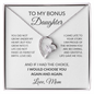To My Bonus Daughter Necklace – Bonus Daughter Gift From Stepmom | Stepdaughter Necklace With Message Card | Forever Love Pendant, Blended Family Gift