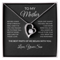 To My Mother Necklace From Son – Forever Love Heart Necklace With Message Card – Sentimental Gift for Mom From Son – Birthday, Mother's Day, Christmas Keepsake