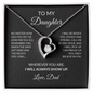 To My Daughter Necklace From Dad – I Will Always Show Up – Christmas Gift For Daughter From Dad With Message Card