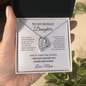 To My Bonus Daughter Necklace – Bonus Daughter Gift From Stepmom | Stepdaughter Necklace With Message Card | Forever Love Pendant, Blended Family Gift