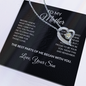 To My Mother Necklace From Son – Forever Love Heart Necklace With Message Card – Sentimental Gift for Mom From Son – Birthday, Mother's Day, Christmas Keepsake