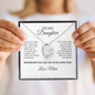 To My Daughter Necklace From Mom – Wherever You Go, My Love Goes Too | Forever Love Heart Pendant With Message Card | Keepsake Gift For Daughter