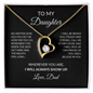 To My Daughter Necklace From Dad – I Will Always Show Up – Christmas Gift For Daughter From Dad With Message Card