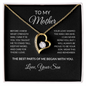 To My Mother Necklace From Son – Forever Love Heart Necklace With Message Card – Sentimental Gift for Mom From Son – Birthday, Mother's Day, Christmas Keepsake